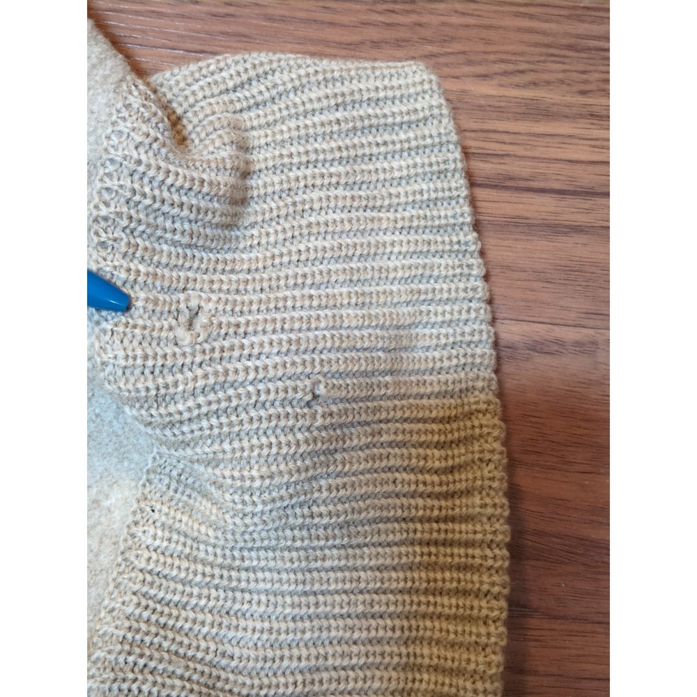 Vtg Geiger Tyrol Tan Boiled Wool Zip-Up Sweater Jacket Austria Pockets *Flaws* - Picture 14 of 16